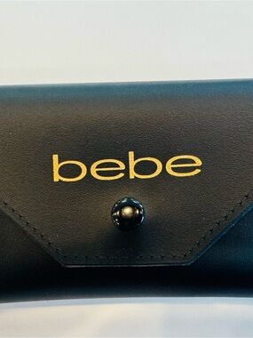 bebe Black Sunglasses Case with Gold Logo Brand New